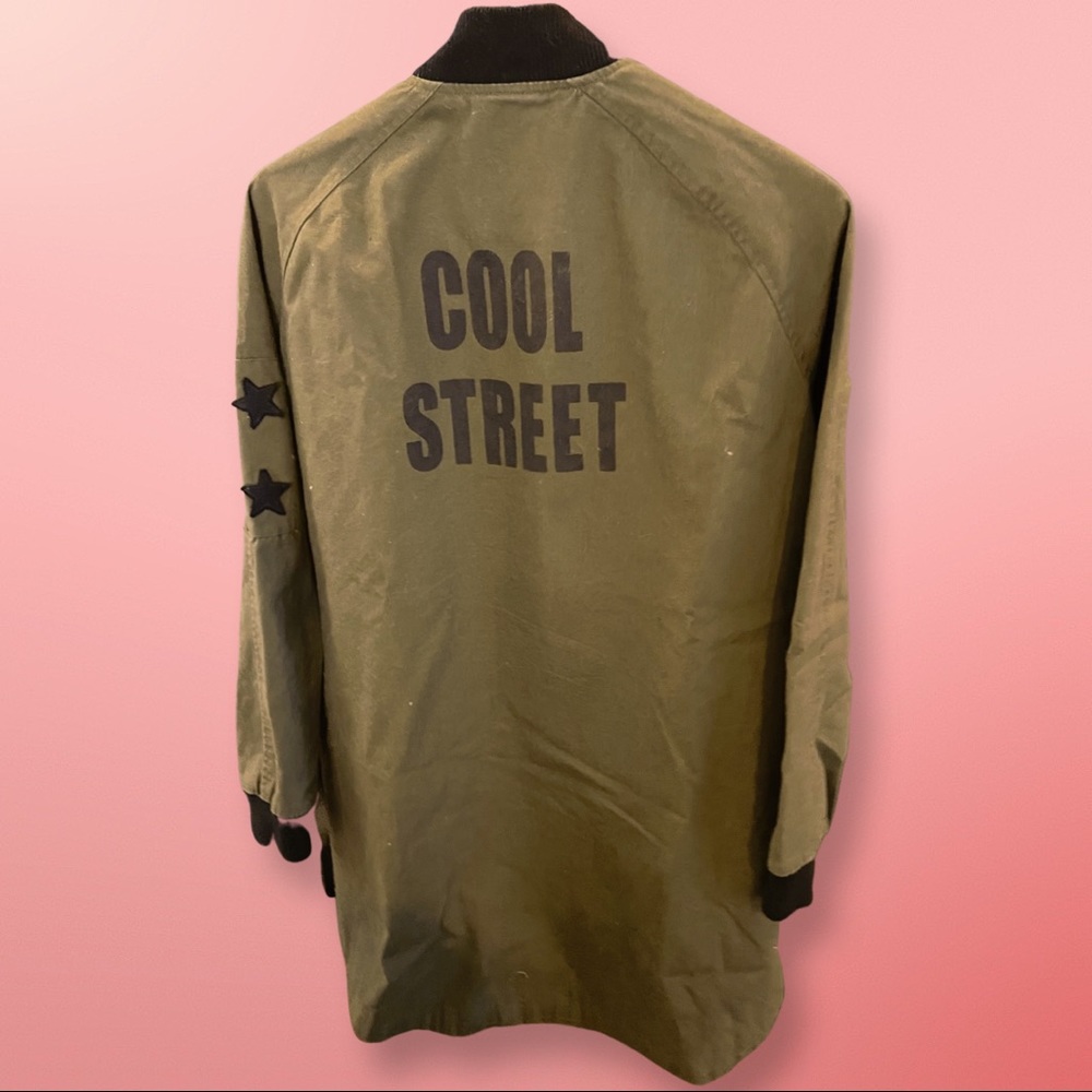 Zara long green army jacket